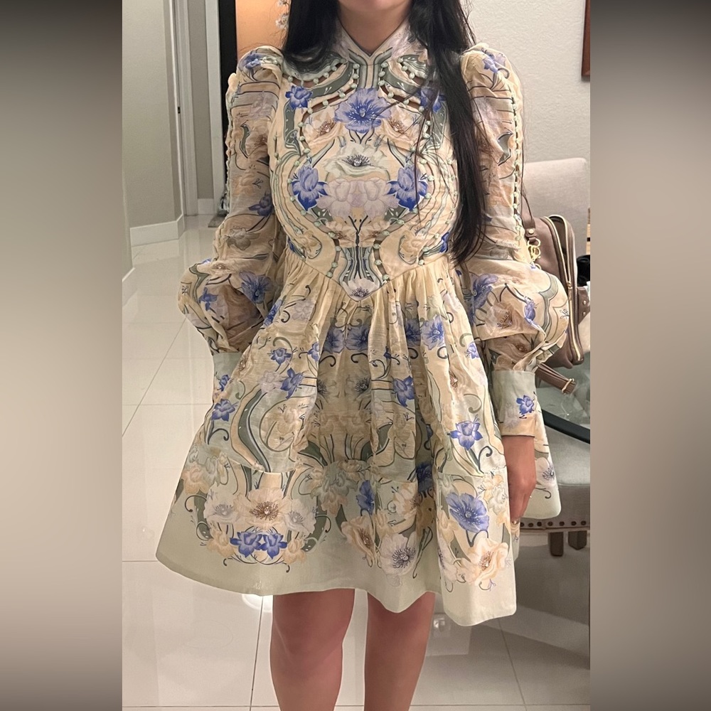 Zimmermann Silk Rhythm Poppy Mini Dress size 1 = US 4
